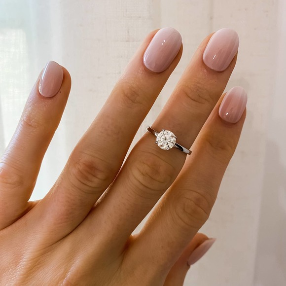 1ct Moissanite Round Solitaire Engagement Ring - Picture 3 of 12